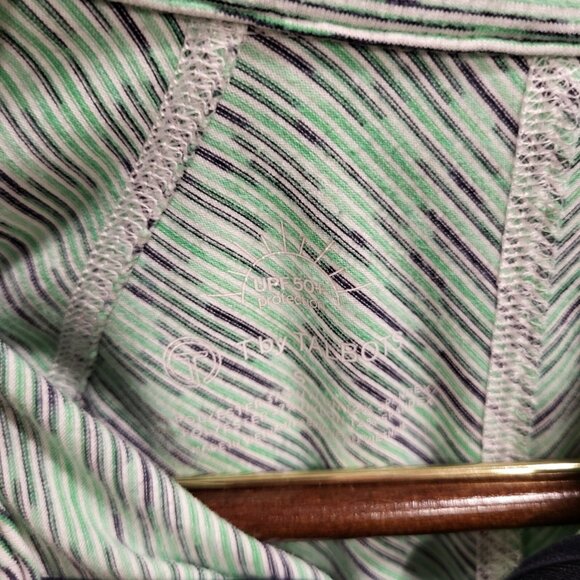 T by Talbots Rash Guard Top UPF 50 Womens Size‎ Small 1/4 Zip Resort Beach Pool - Picture 3 of 5